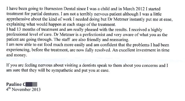 Burneston Dental Surgery, Guildford - Testimonial